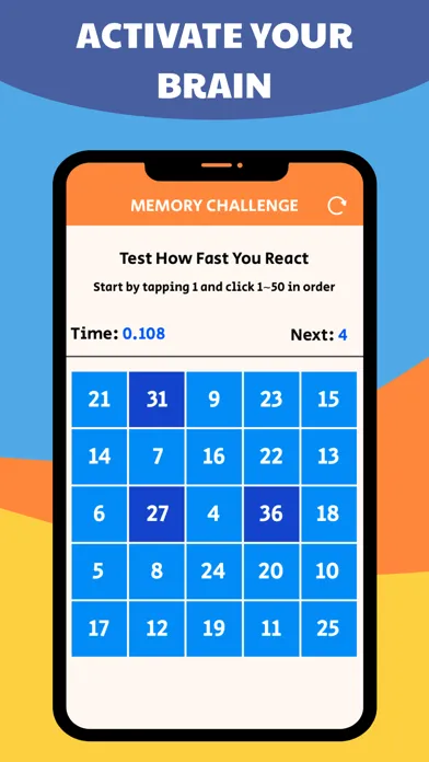 Memory Challenge: From 1 to 50 Screenshots