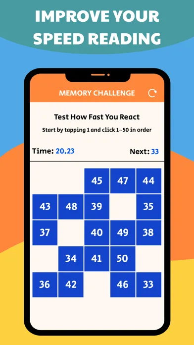 Memory Challenge: From 1 to 50 Screenshots