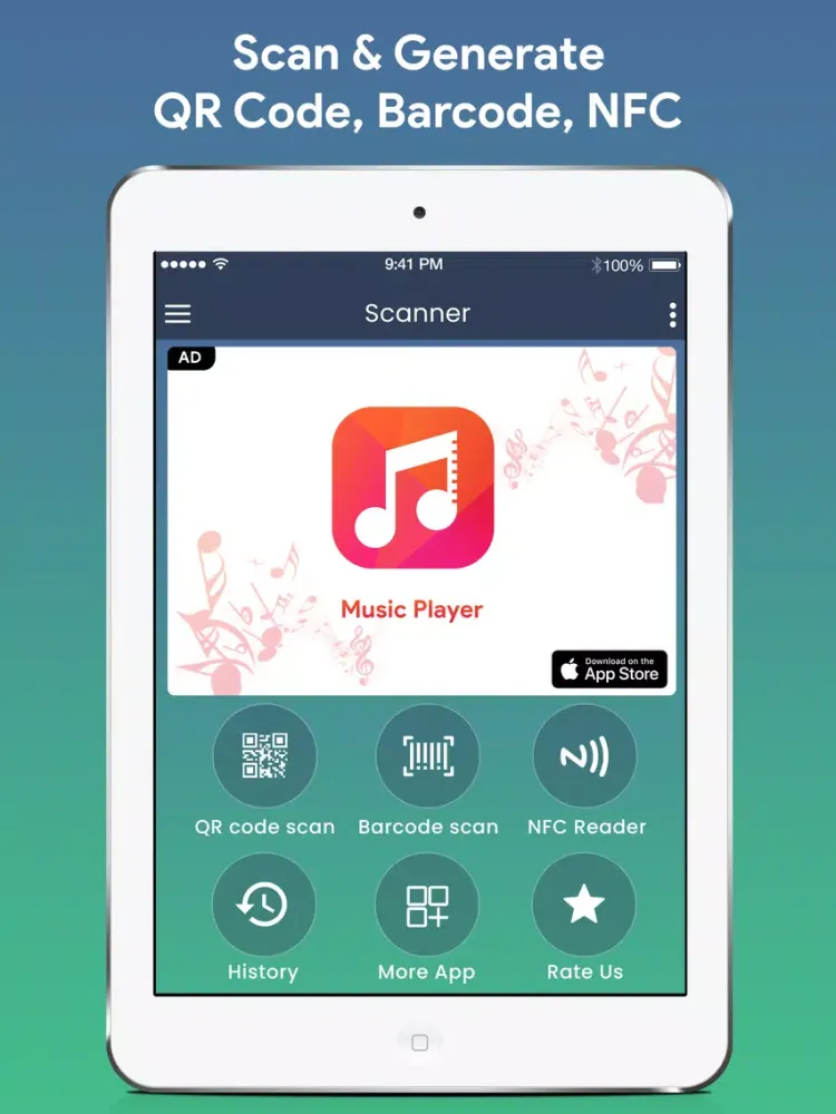 Captures d'écran de QR Barcode NFC Scanner iPad 
