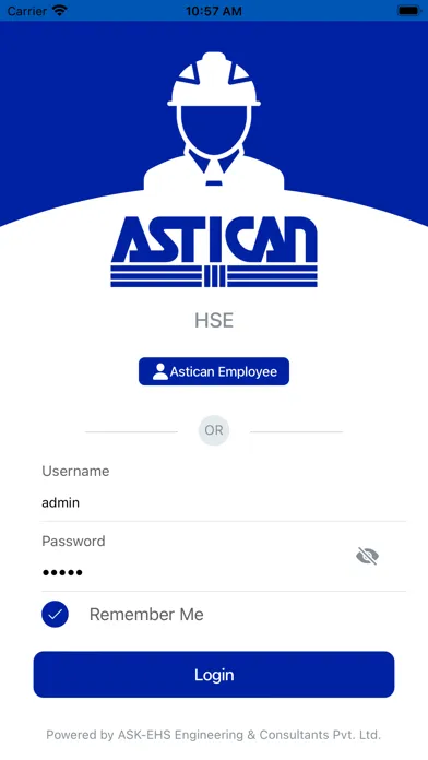Capturas de tela do Astican HSE