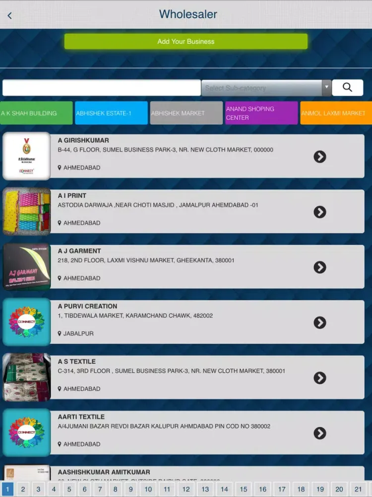 Connect Textile Directory iPad  Screenshots
