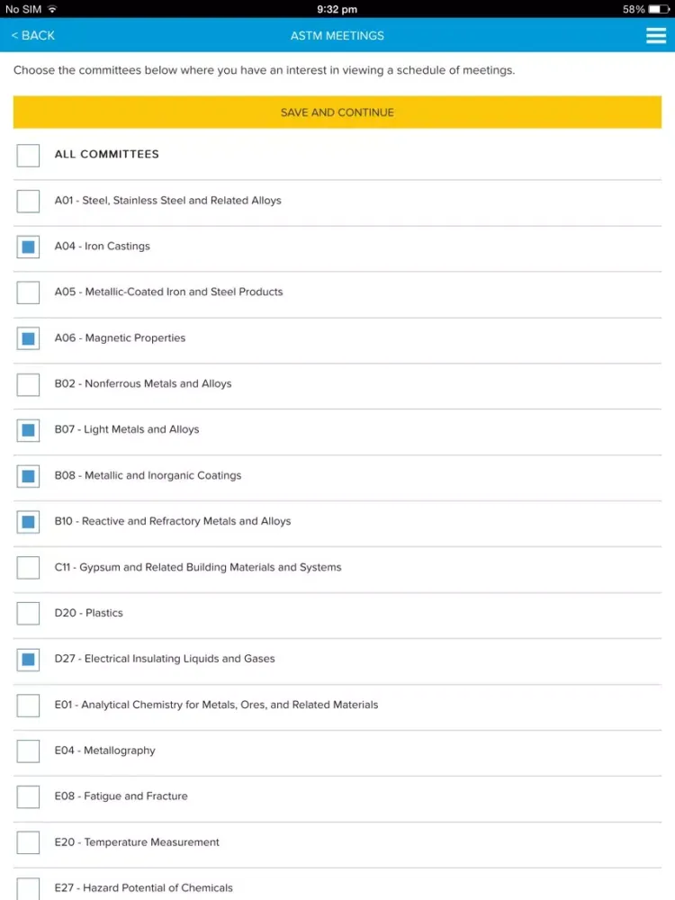 Capturas de pantalla de ASTM Mobile iPad 