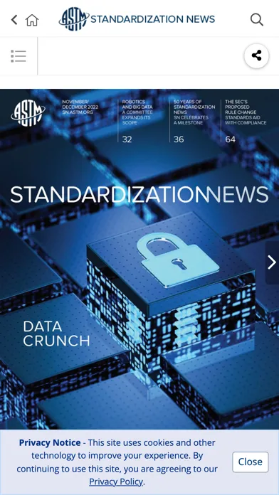 Capturas de pantalla de ASTM News