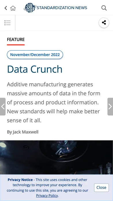 Capturas de pantalla de ASTM News
