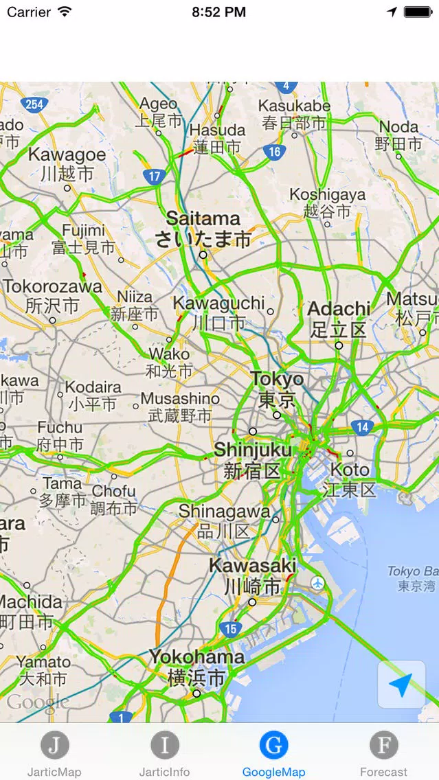 Tangkapan skrin 渋滞ブラウザ