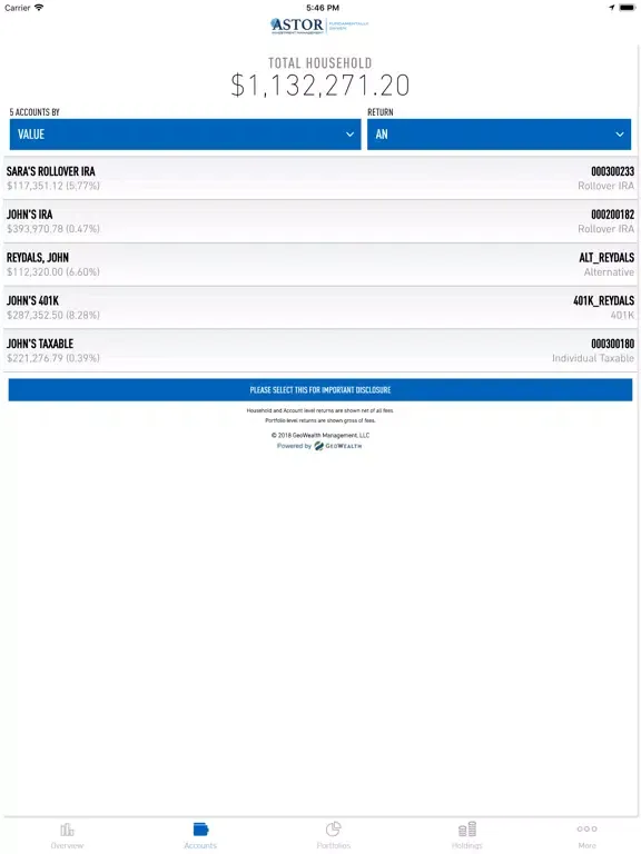 Astor Investments iPad 应用截图