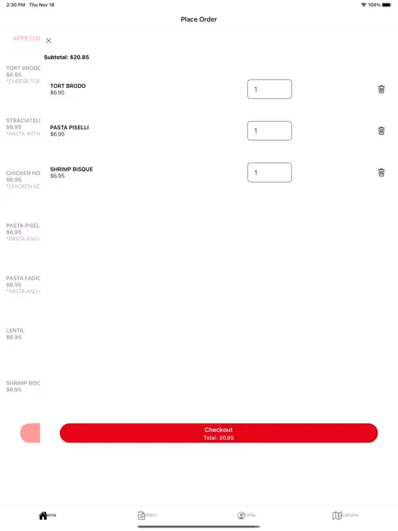 Antonella's Restaurant iPad  سکرین شاٹس