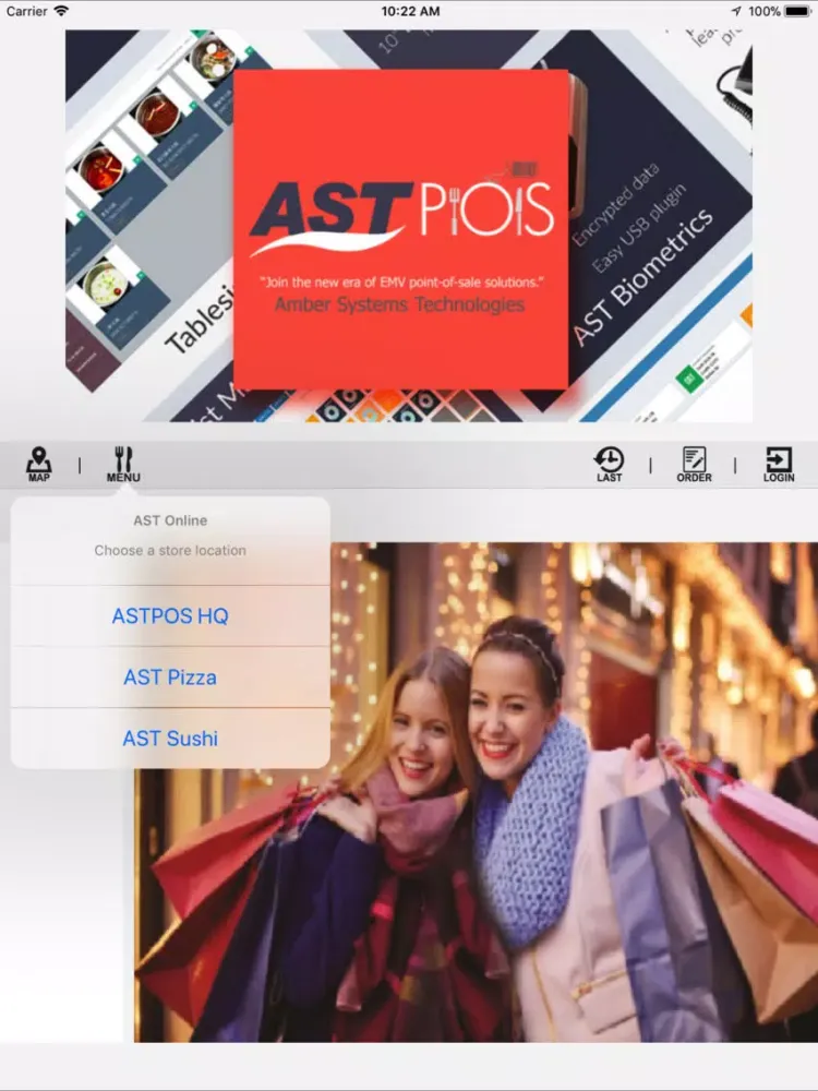 Ảnh chụp màn hình của AST Online iPad 