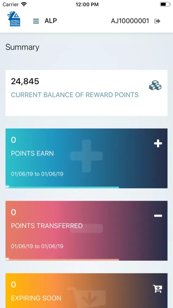 Capturas de pantalla de Astral Loyalty Program