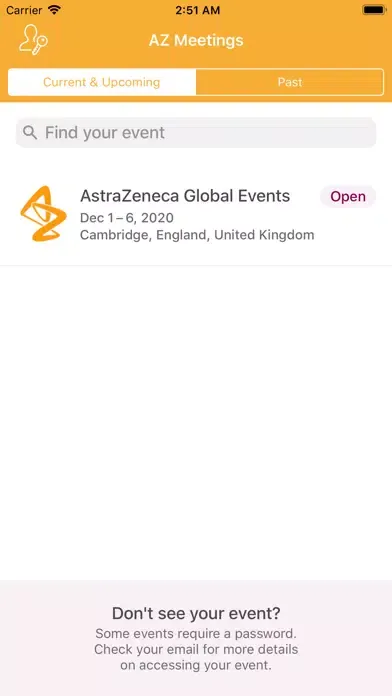 Capturas de tela do AZ Meetings & Events