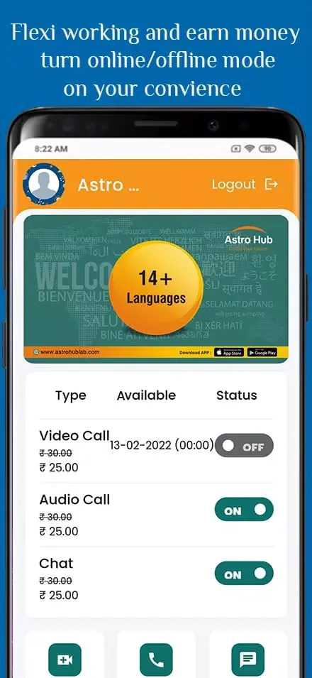 Tangkapan layar Astrohub - Astrologer