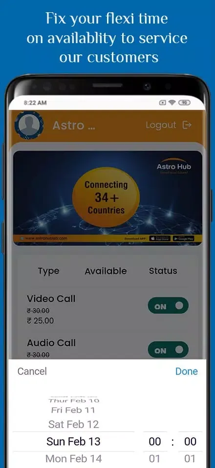 Tangkapan layar Astrohub - Astrologer