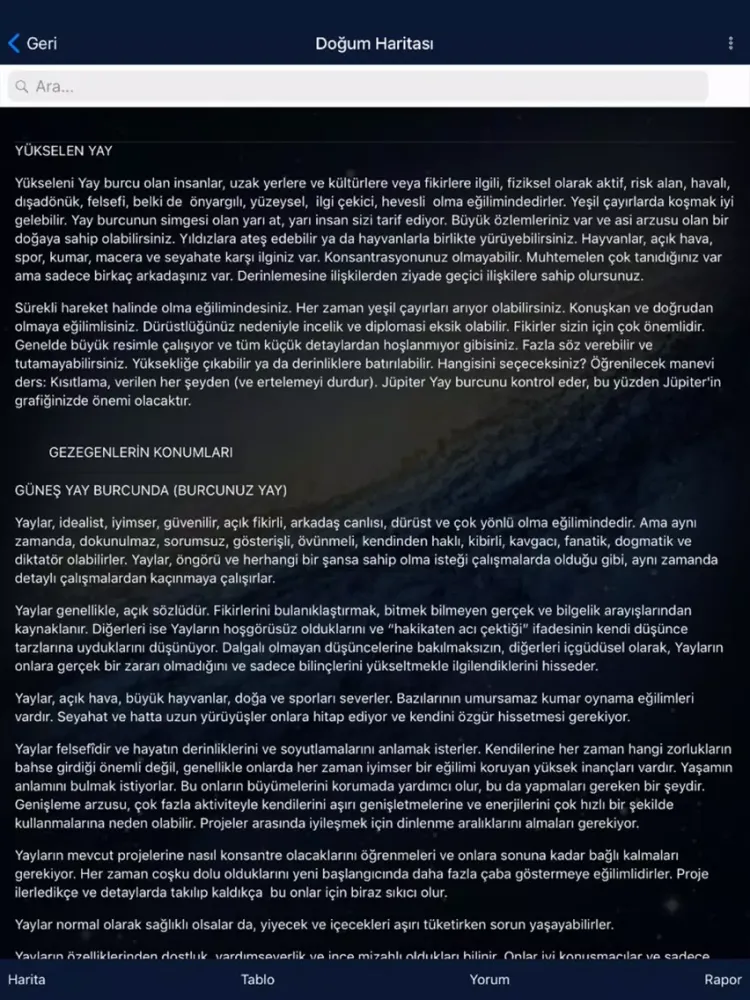 Zrzuty ekranu Gökgünlük Astroloji Uygulaması iPad 