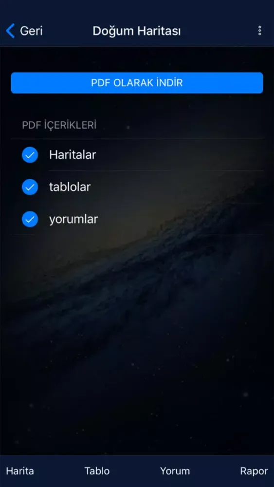 Zrzuty ekranu Gökgünlük Astroloji Uygulaması