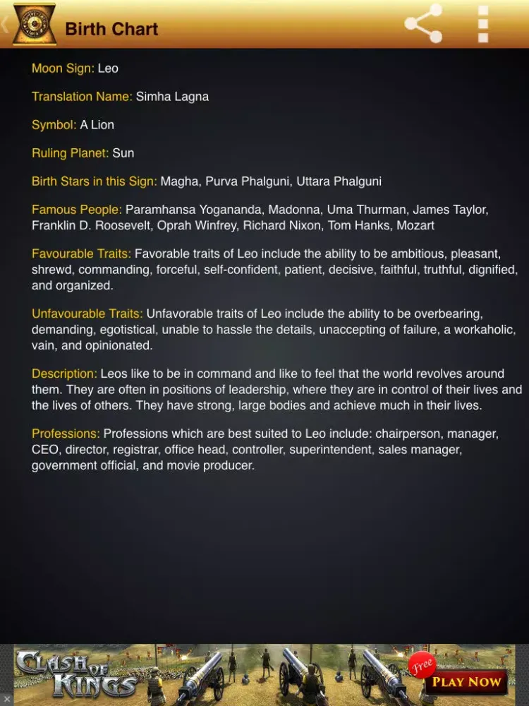 iBirth Chart iPad 應用截圖