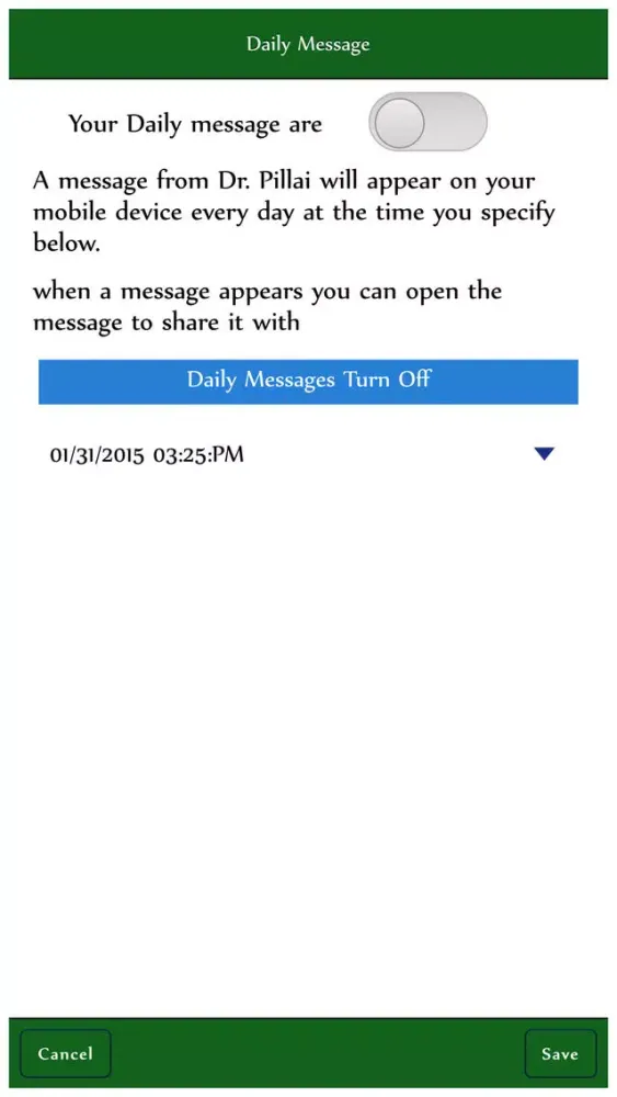 Tangkapan layar Daily Messages