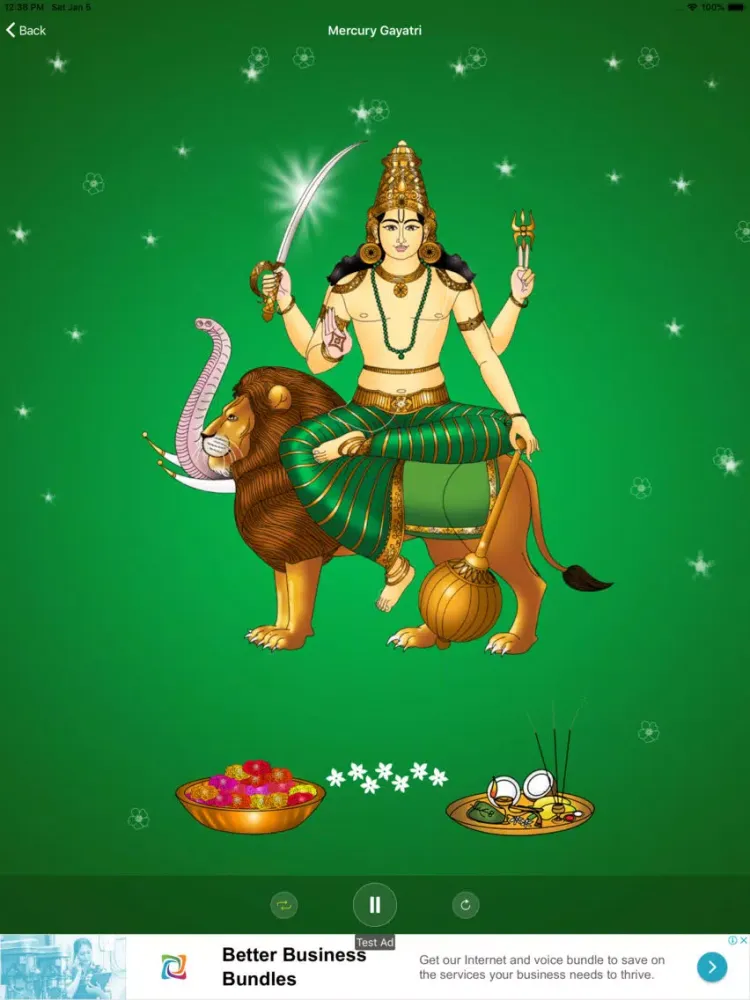 ภาพหน้าจอของ Mercury Pooja and Mantra iPad 
