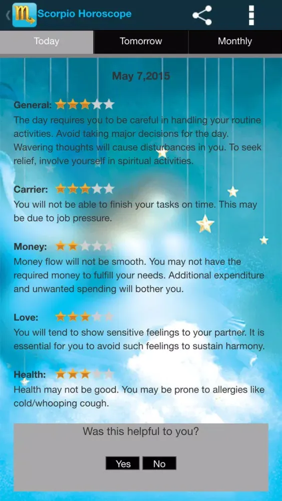 Scorpio Horoscope Screenshots