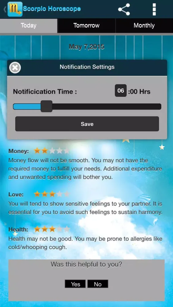 Scorpio Horoscope Screenshots