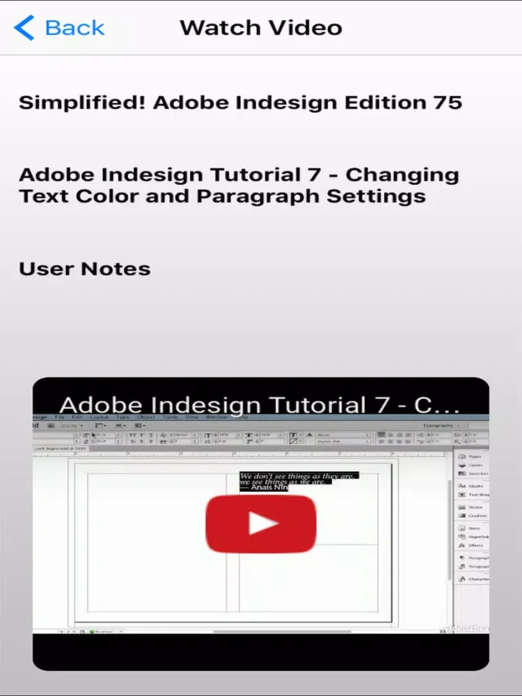 Simplified Guides For Adobe Indesign iPad 应用截图