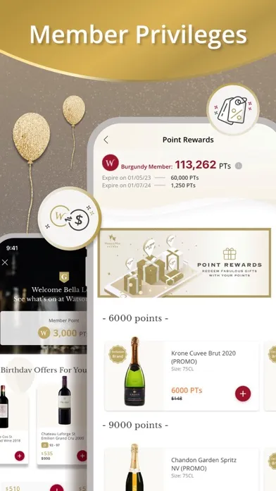 Capturas de tela do Watson's Wine