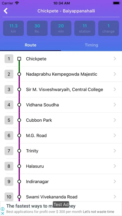Capturas de tela do BMRCL Bengaluru Metro