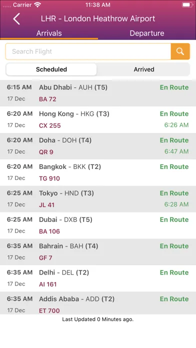 Capturas de pantalla de Flight Tracker Airport Status