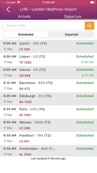 Capturas de pantalla de Flight Tracker Airport Status