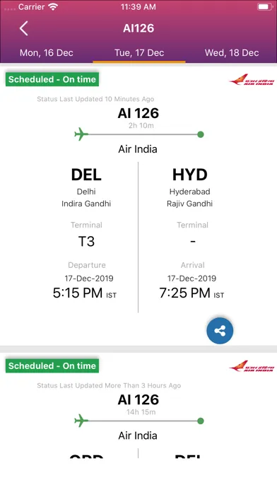 Capturas de pantalla de Flight Tracker Airport Status