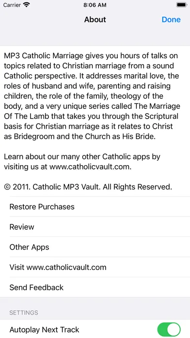 Capturas de tela do Audio Catholic Marriage