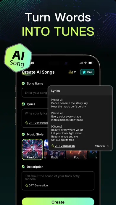 Zrzuty ekranu Music Make - AI Song Maker