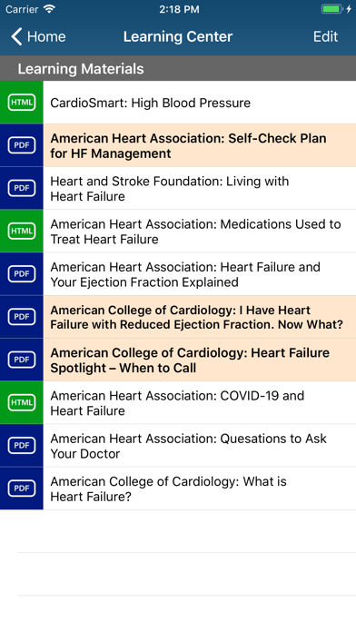 Heart Failure Manager Screenshots