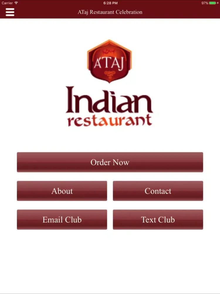 ATaj Indian Restaurant iPad  Screenshots