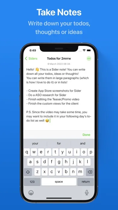 Sider - Todos for Tomorrow应用截图