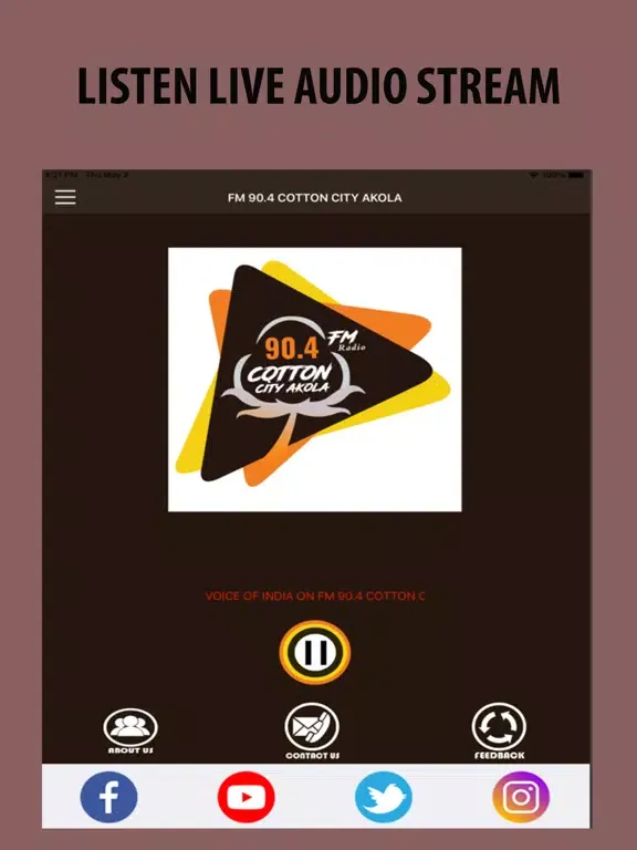 Tangkapan layar Akola Radio iPad 