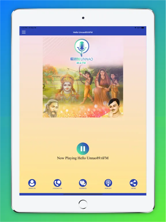 Tangkapan skrin Hello Unnao89.6FM iPad 