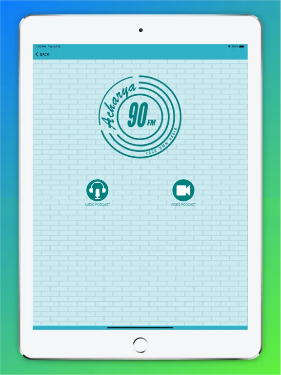 Ảnh chụp màn hình của Acharya 90 FM iPad 