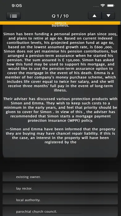 Captures d'écran de CeMAP 3 Mortgage Advice Exam