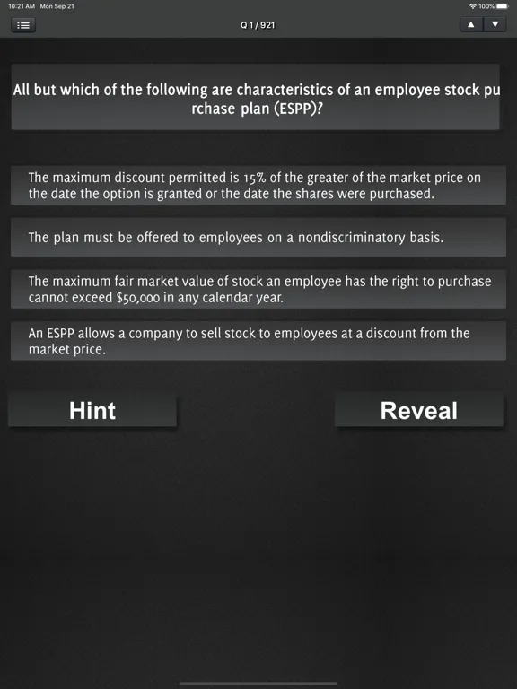 Скриншоты CFP - Practice Exam Q&A iPad 