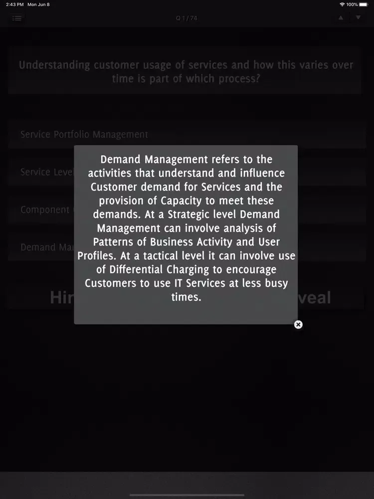 ITIL v4 Exam Foundation - iPad  Screenshots