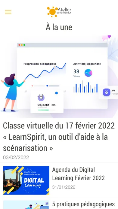 Captures d'écran de L'Atelier du Formateur