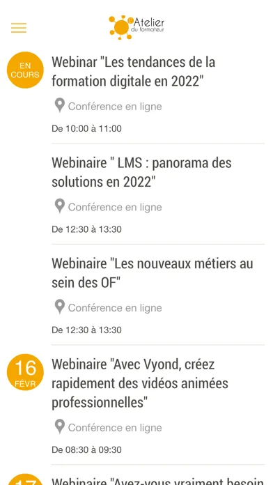 Captures d'écran de L'Atelier du Formateur