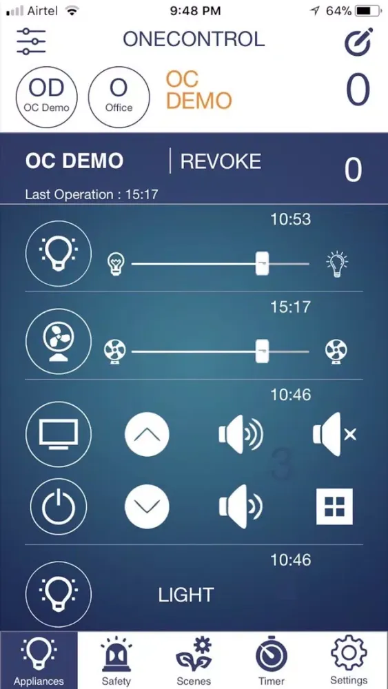 Zrzuty ekranu OneControl