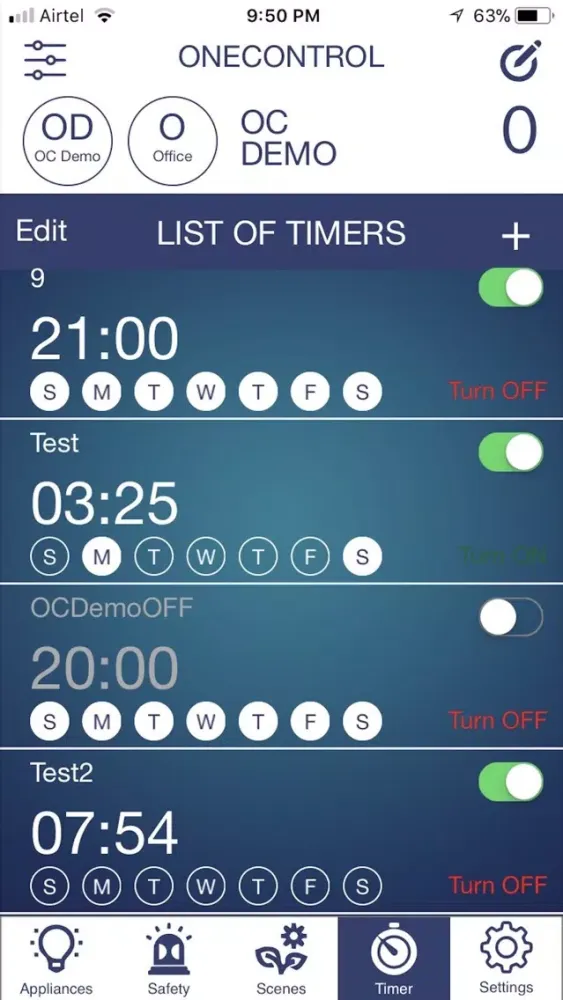 Zrzuty ekranu OneControl