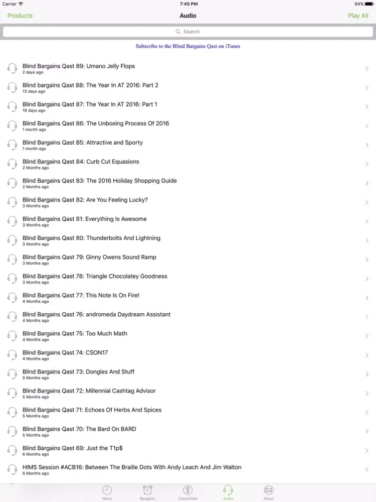 Blind Bargains iPad  Screenshots