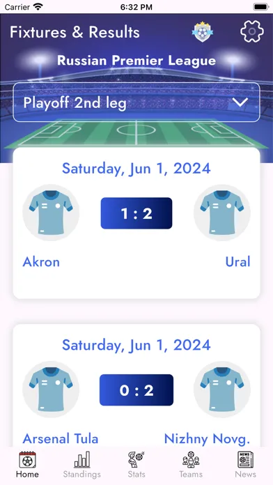 Russia Football League Scores應用截圖