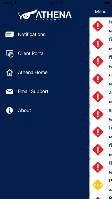 ภาพหน้าจอของ Athena Notifier