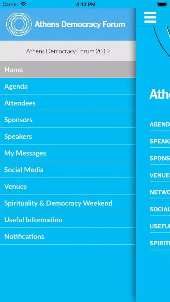 Capturas de tela do Athens Democracy Forum