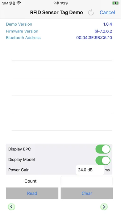 RFID Sensor Tag Demo Screenshots
