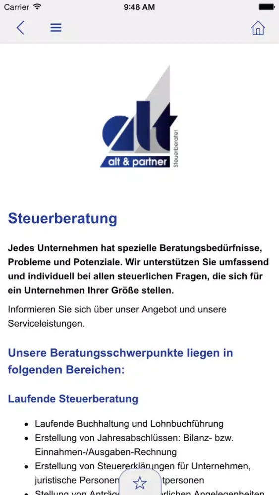 Alt & Partner - Steuerberatung Screenshots